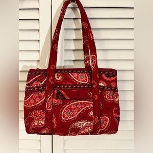 Vera Bradley quilted handbag in the RETIRED "Mesa Red" paisley pattern